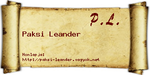 Paksi Leander névjegykártya